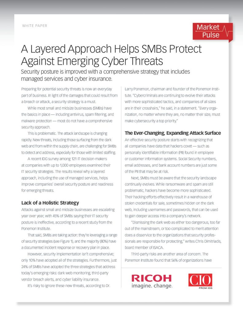 A Layered Approach Helps SMBs Protect Against Emerging Cyber Threats